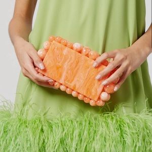 Cult Gaia Eos Clutch in Papaya